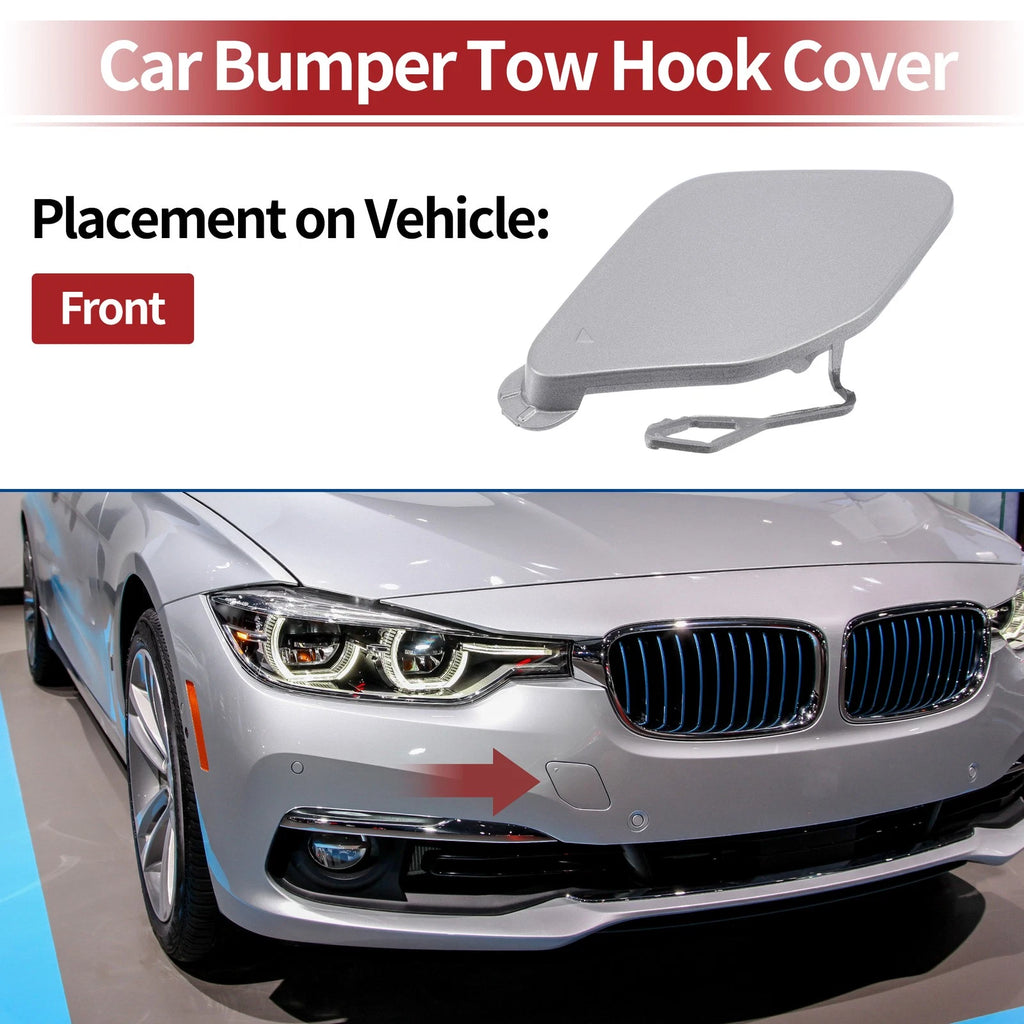 Tow Hook Cover for BMW 320i (2016–2018) No. 51117396837 Silver Tone