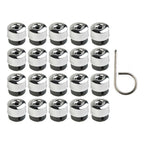 20 x Silver Car Tire Screw Covers