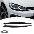 1 Pair ABS Headlight Eyebrow Cover Sticker for Volkswagen Golf (2013–2018) Black