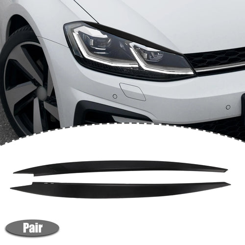 1 Pair ABS Headlight Eyebrow Cover Sticker for Volkswagen Golf (2013–2018) Black