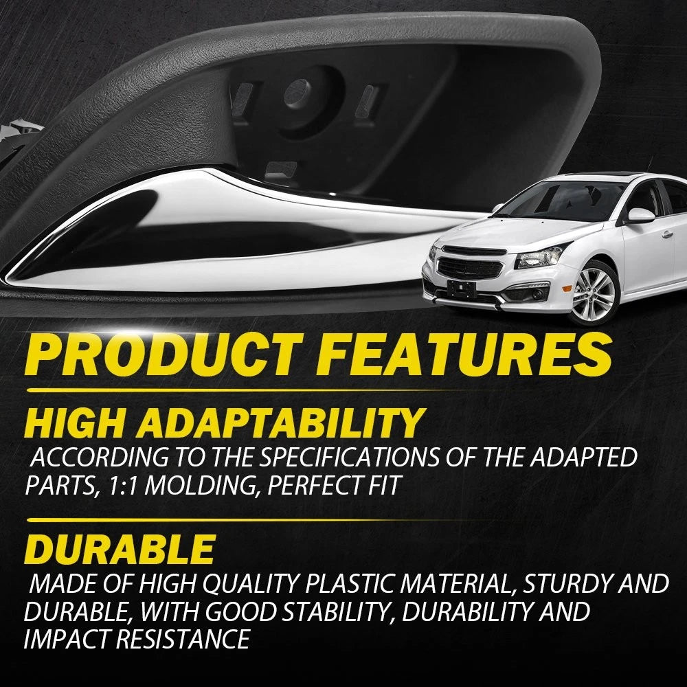 2X Inner Door Handle for Chevy Cruze (2011–2015) Black Chrome