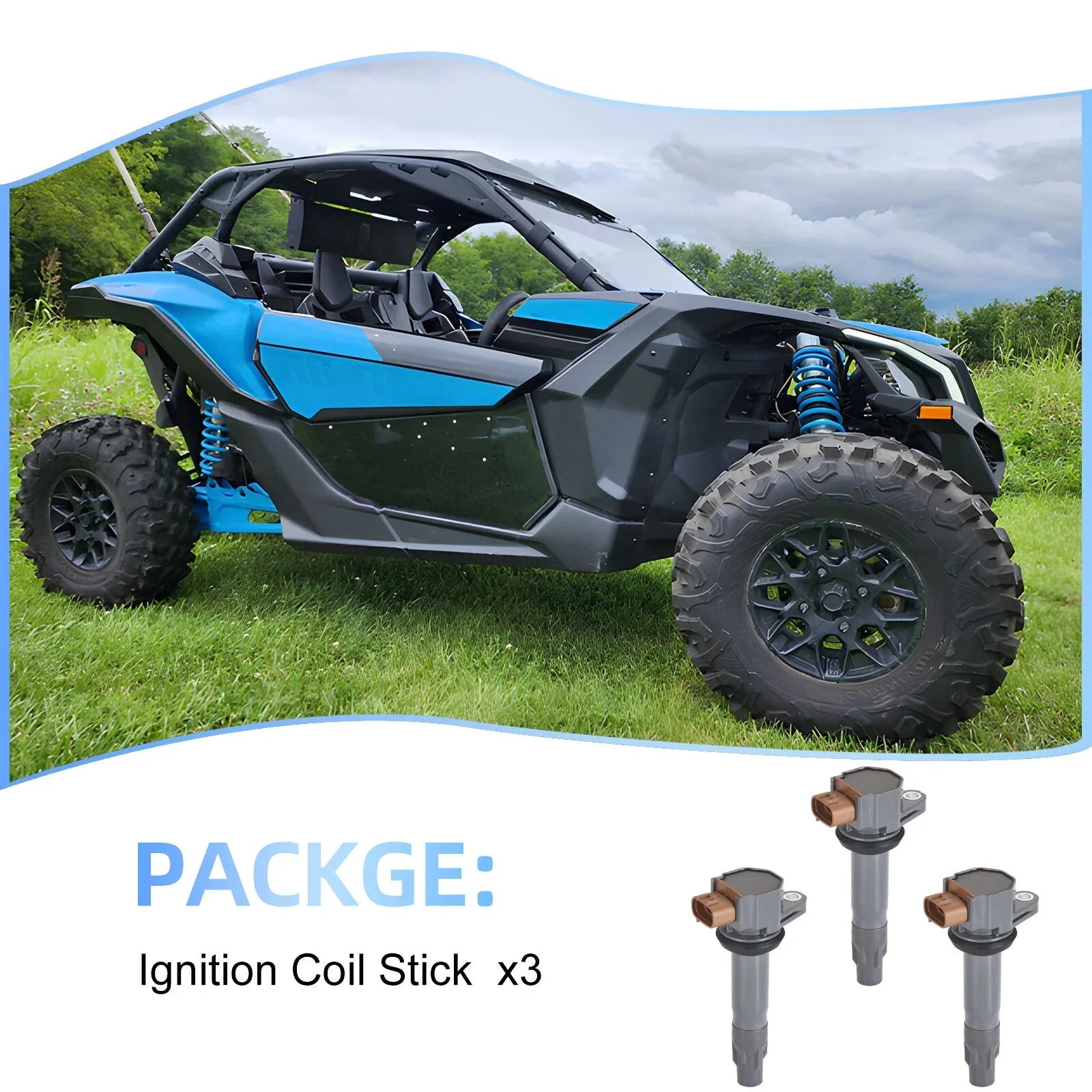 3x Ignition Coil Stick for Can-Am Maverick X3 4x4 (2018–2022)