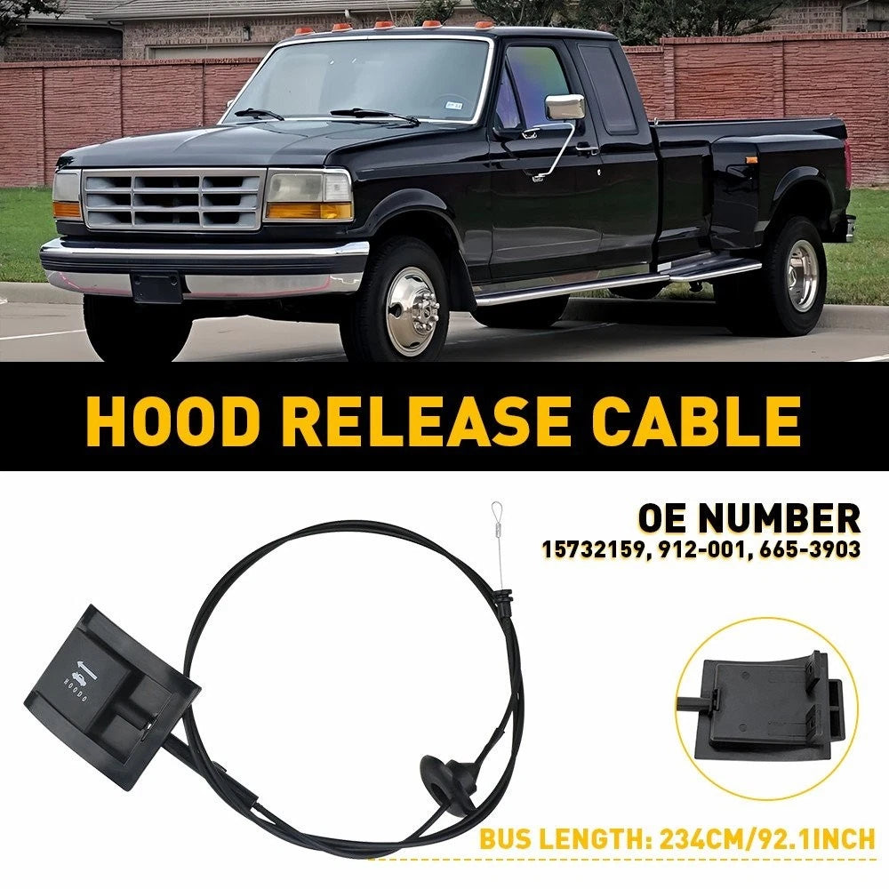 Hood Latch Cable Release for Ford F-150 F-250 F-350 (1992–1997) 912-042 F2TZ16916A
