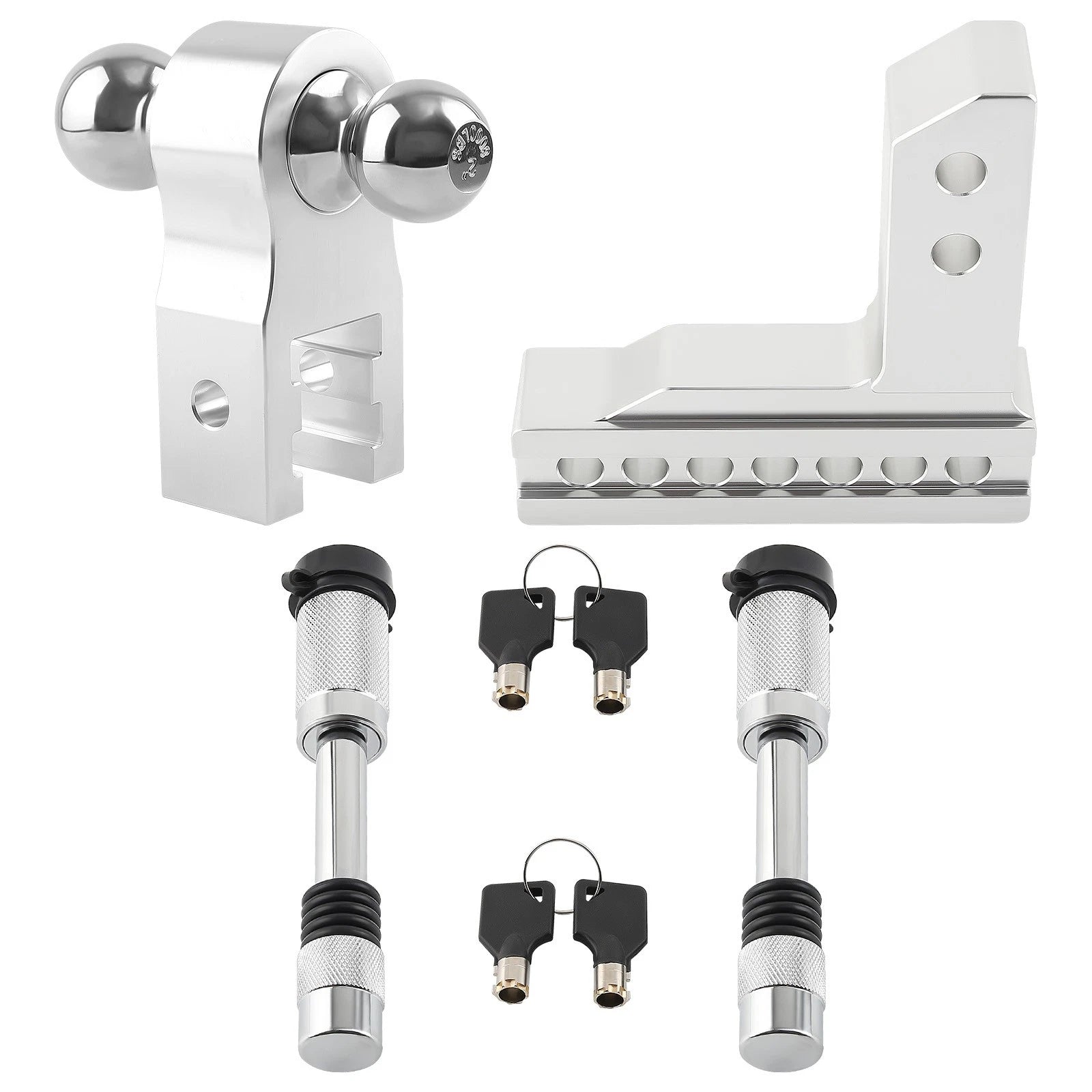 Dual Ball Trailer Hitch for Heavy Duty 5000 lb (2-5/16" & 2" Ball, 6" Drop)
