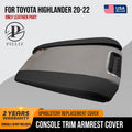 Console Lid Trim Armrest for Toyota Highlander (2020–2022) Black PVC Leather