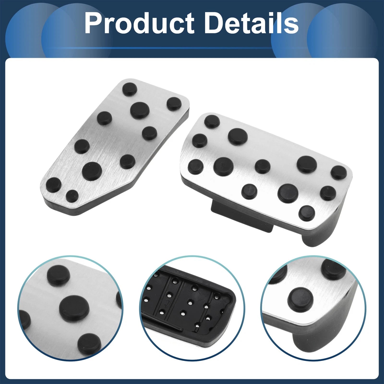 2X Foot Accelerator Pedal Covers for Subaru Forester (2019–2021) Silver Tone