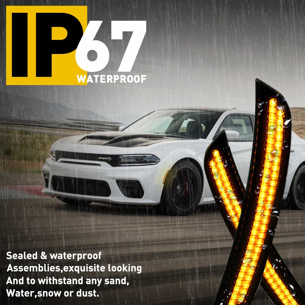 Pair of Front Side Marker Lights for Dodge Charger (2015–2022)