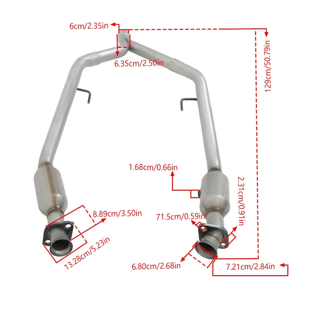 Exhaust Y Pipe Catalytic Converter for Ford Mustang (2005-2010)