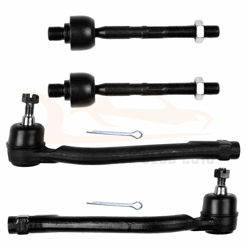 Set of 4 Front Inner Outer Tie Rod End Links for Hyundai Elantra (2007–2012)