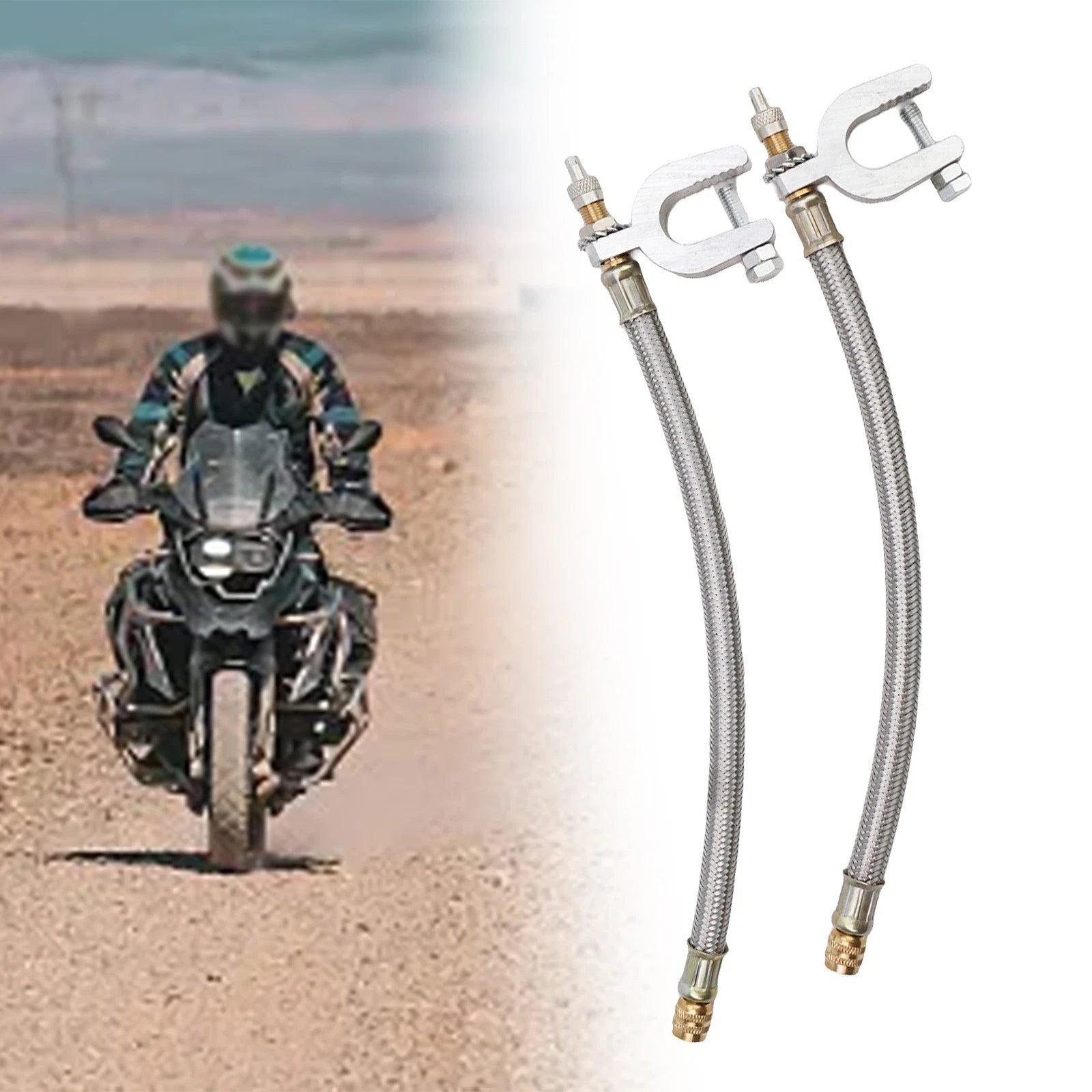 Dual Wheel Valve Stem Extension Set of 2 for Stainless Steel