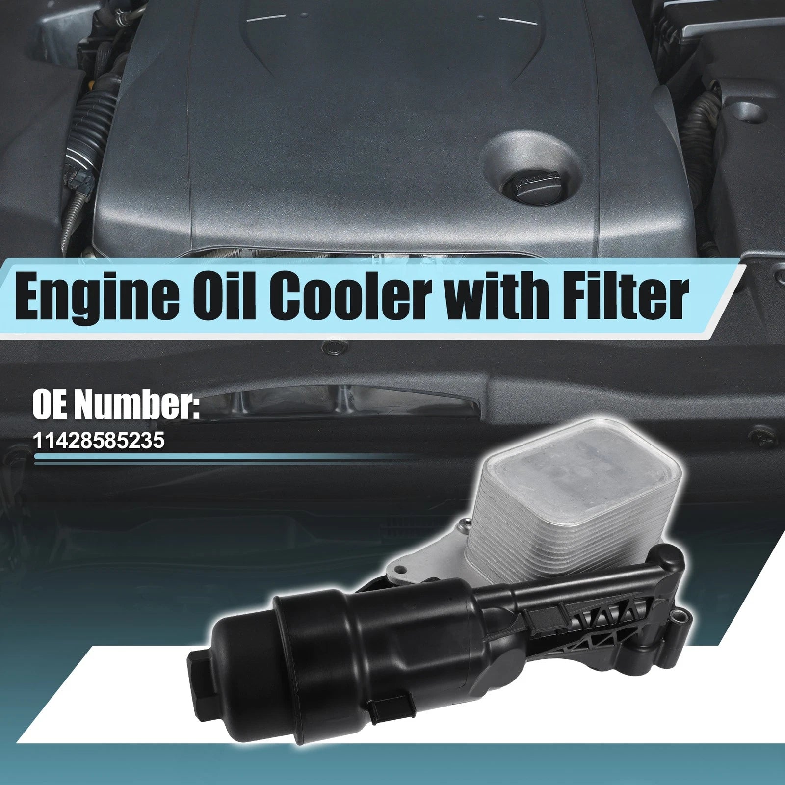 Set of 1 Engine Oil Cooler Oil Filter for BMW i8 (2014–2020) No. 11428585235 Black
