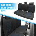 Set of 3 Rear Seat Covers for Dodge Ram  - Black Blue