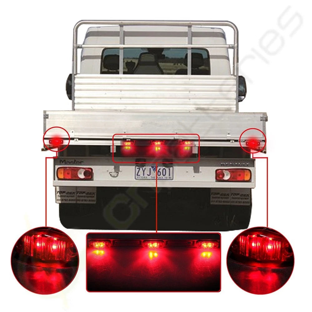 16'' LED ID Clearance Light Bar Red + Side Marker Red for Truck RV Trailer