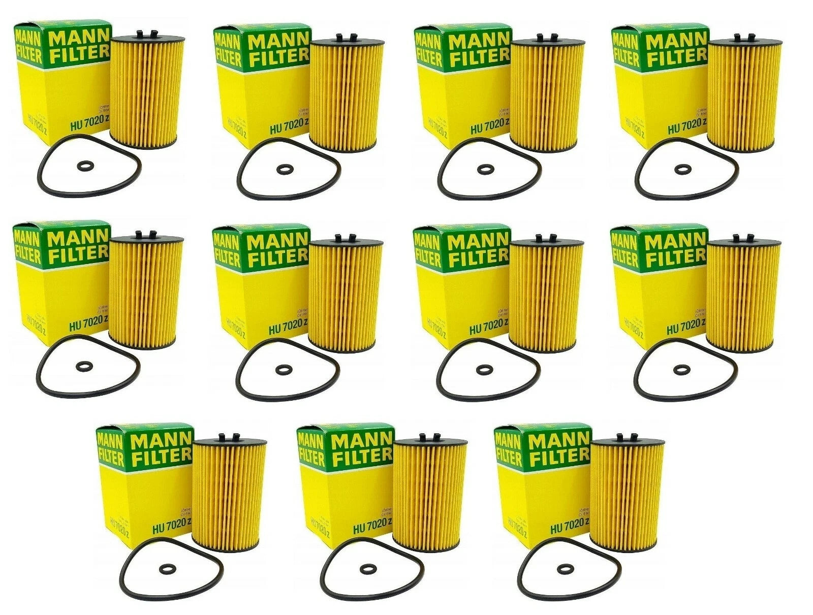 Set of 11 Oil Filters HU 7020 z for Audi A3, VW Beetle, Golf, Jetta (2000–2023)