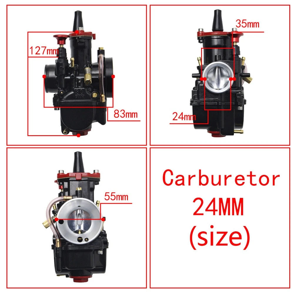 24mm Carburetor Jet Kit for PWK24 (70–125cc) Moped Scooter Dirt Bike ATV