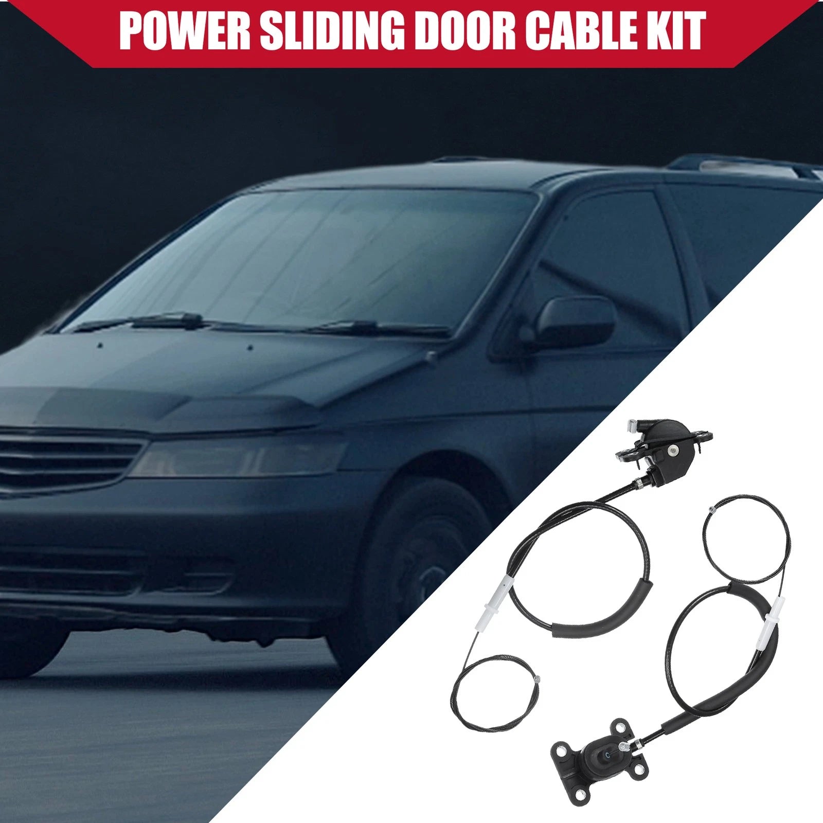 Set of 1 Right Power Sliding Door Cable for Honda Odyssey (2005–2010) Rubber Black