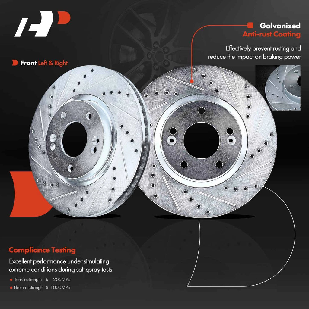 Drilled Rotors for Hyundai Sonata (2006–2016) & Kia Optima (2011–2016)