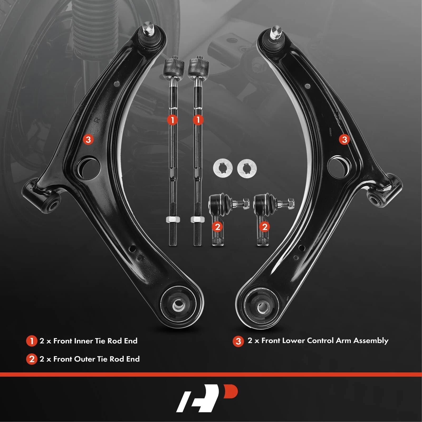 6x Front Lower Control Arm Ball Joints for Mitsubishi Outlander (2003-2023)