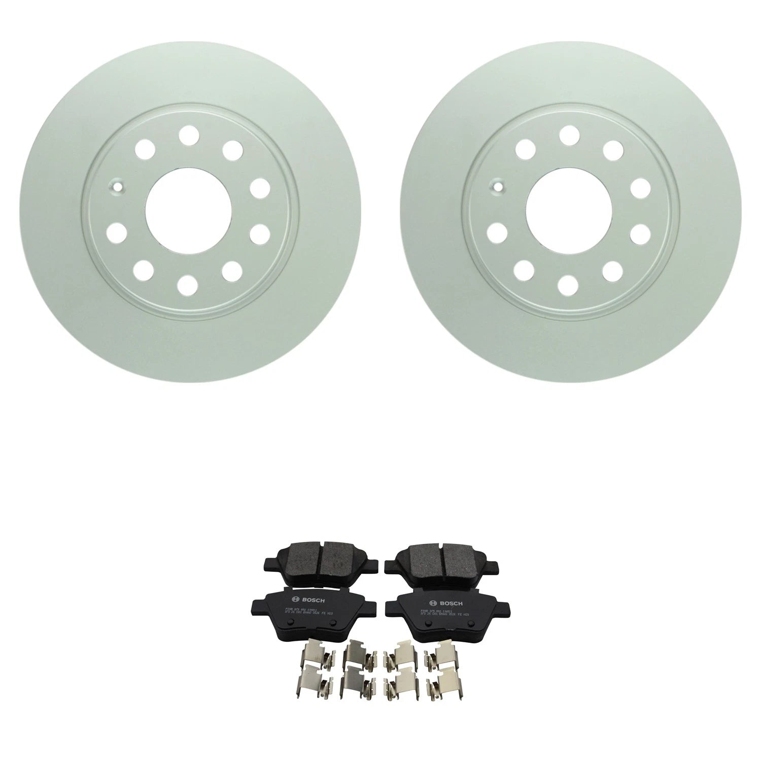 Bosch Rear Quietcast Rotors & Semi-Met Disc Brake Pad Kit for A3, Beetle, Golf, Jetta