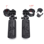 Black Hawk Eagle Foot Pegs for Suzuki Intruder, Harley Sportster (1" & 1.25" Clamp)