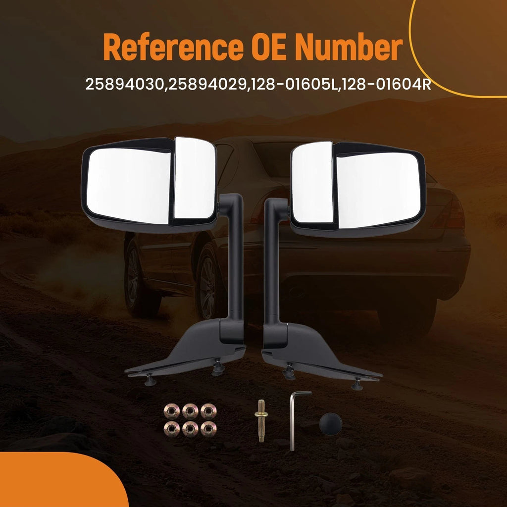Manual Black Towing Mirror for GMC Savana 2500 (2003–2011) 25894030