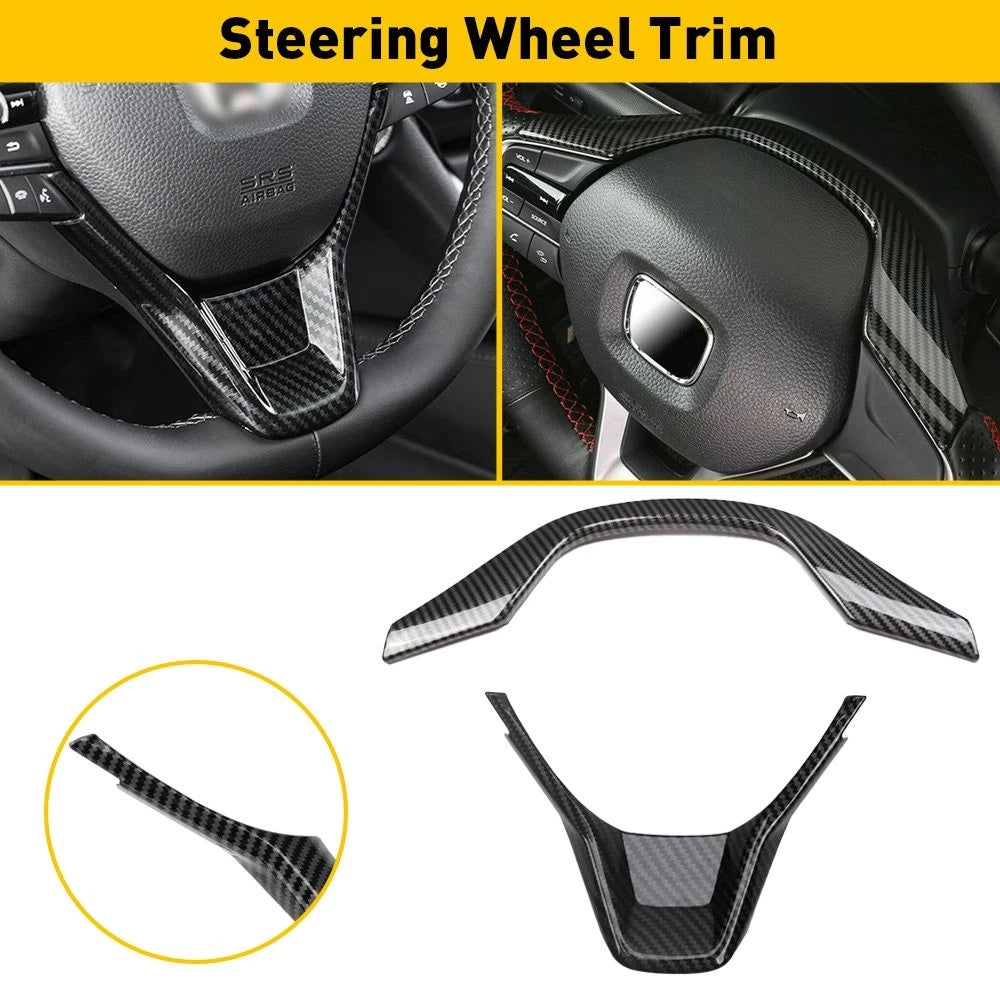 Carbon Steering Wheel Frame Cover Trim for Honda Accord (2018–2022)