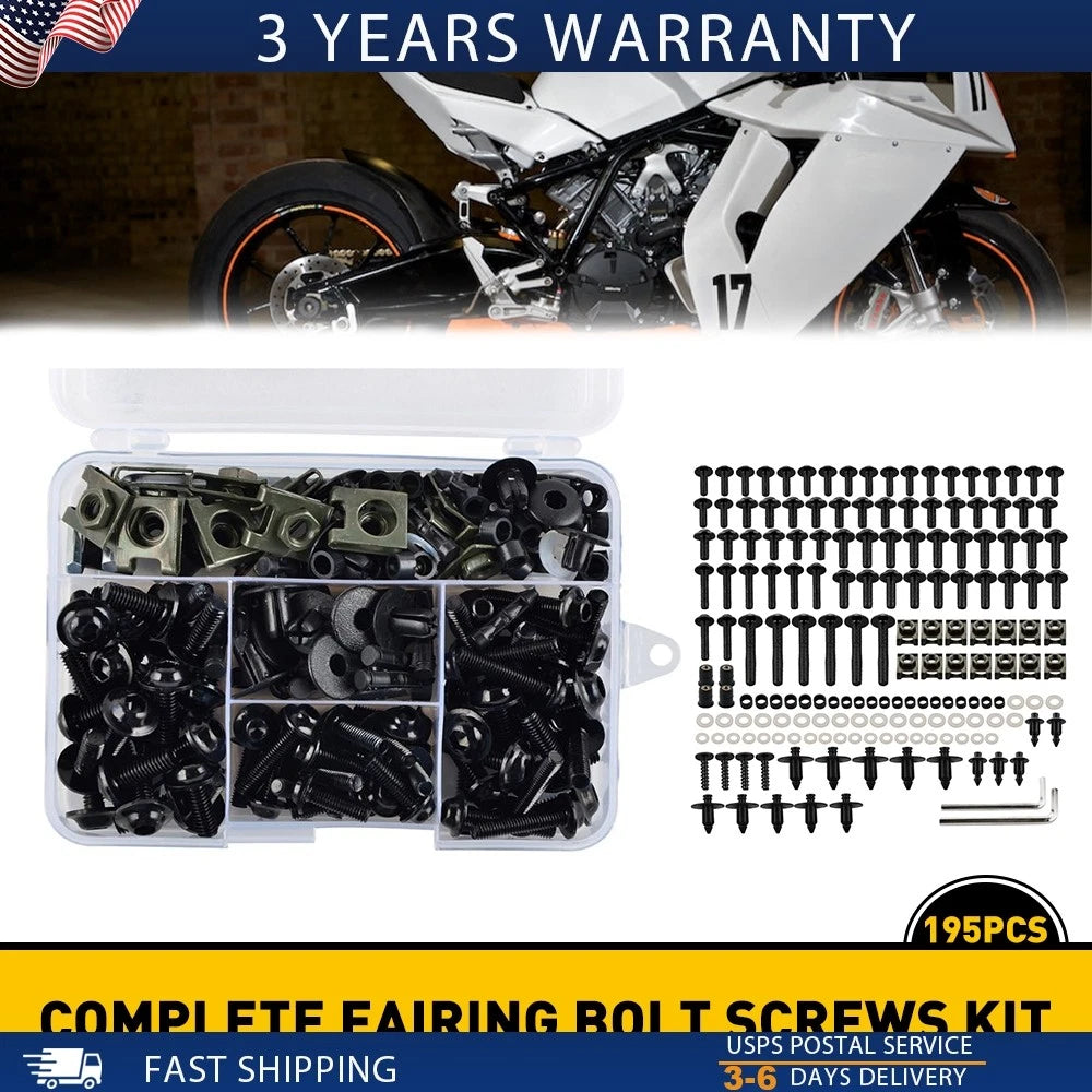 Complete Fairing Bolt Screws Kit for Kawasaki Ninja ZX6R ZX7R ZX9R ZX12R ZX14 (2000–2023)