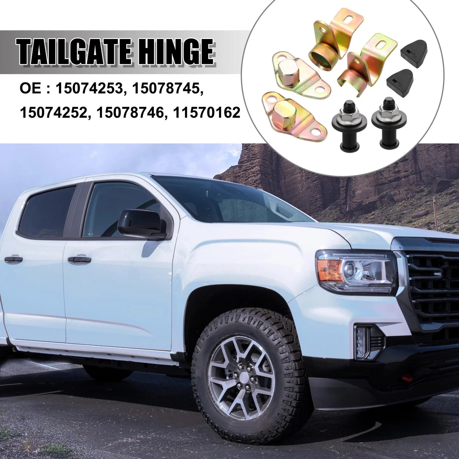 Set of 2 Tailgate Hinges for Chevy Silverado Sierra (15074253)