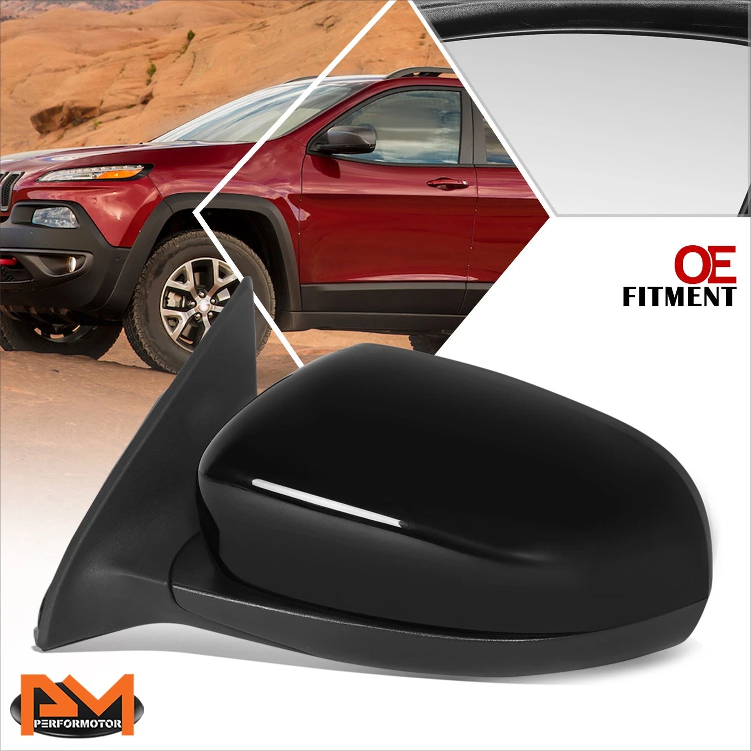 Power Adjust Side Rear View Door Mirror Left for Jeep Cherokee (2014–2018)