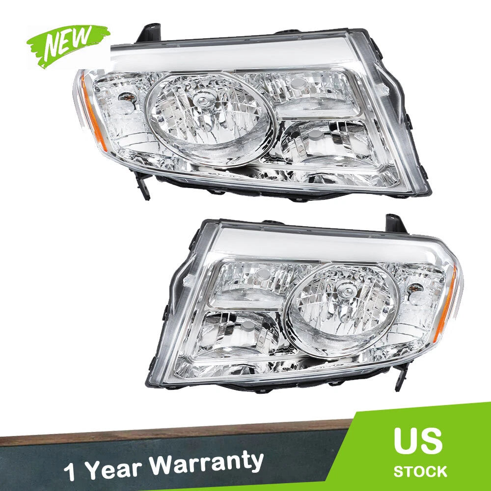 Set of 2 Clear Chrome Headlights for Honda Pilot (2009–2011)