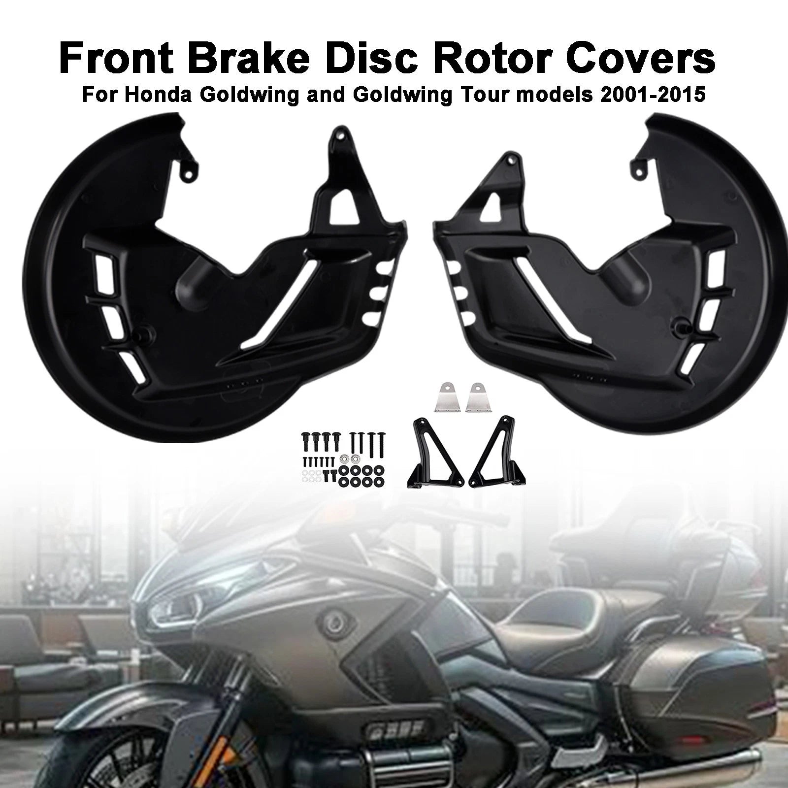Front Brake Disc Rotor Covers for Honda Goldwing GL1800 F6B (2001–2015) Matte Black