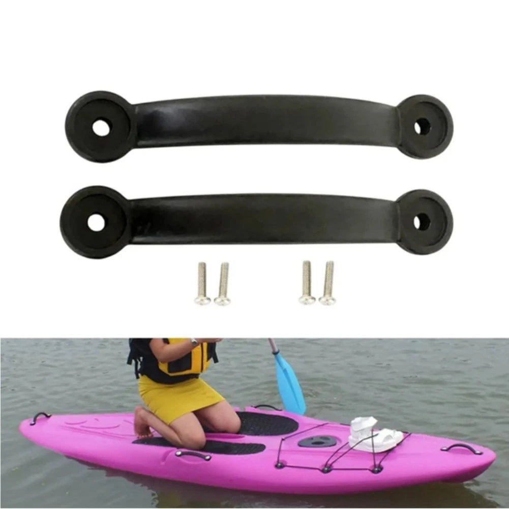 Pair of Black PU Plastic Carry Handles for Kayak Canoe Boat Side Mount