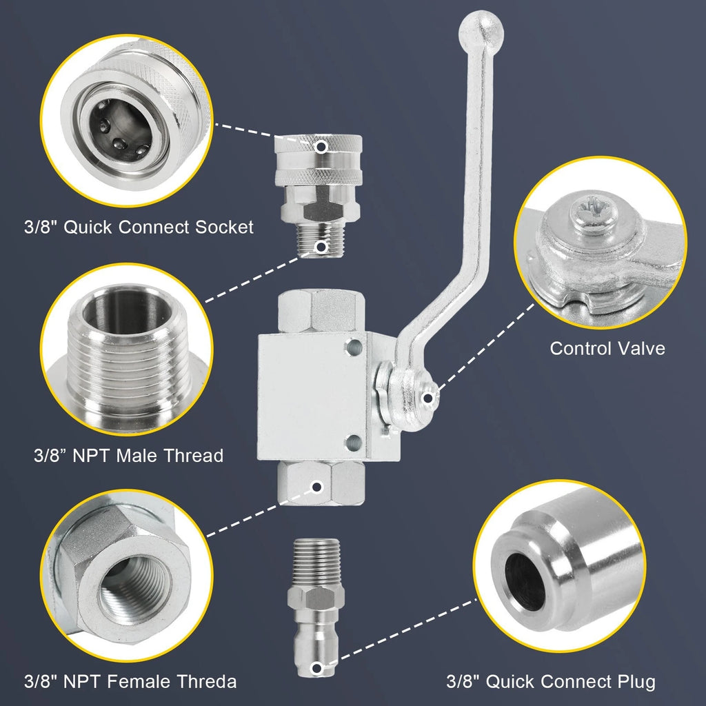 3/8" Ball Valve for Pressure Washers (Max 4500 PSI)