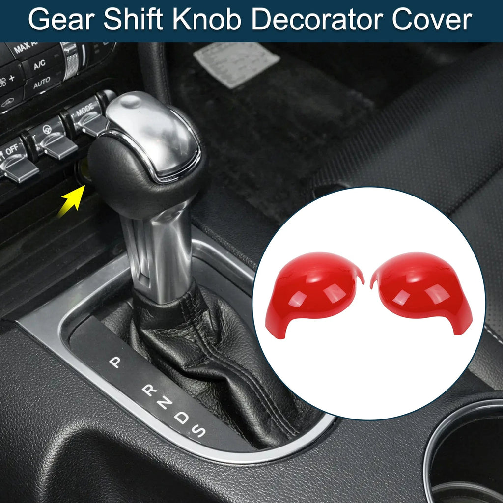 Set of 1 Gear Shift Knob Decorator Cover for Ford Mustang (2015–2023) Red