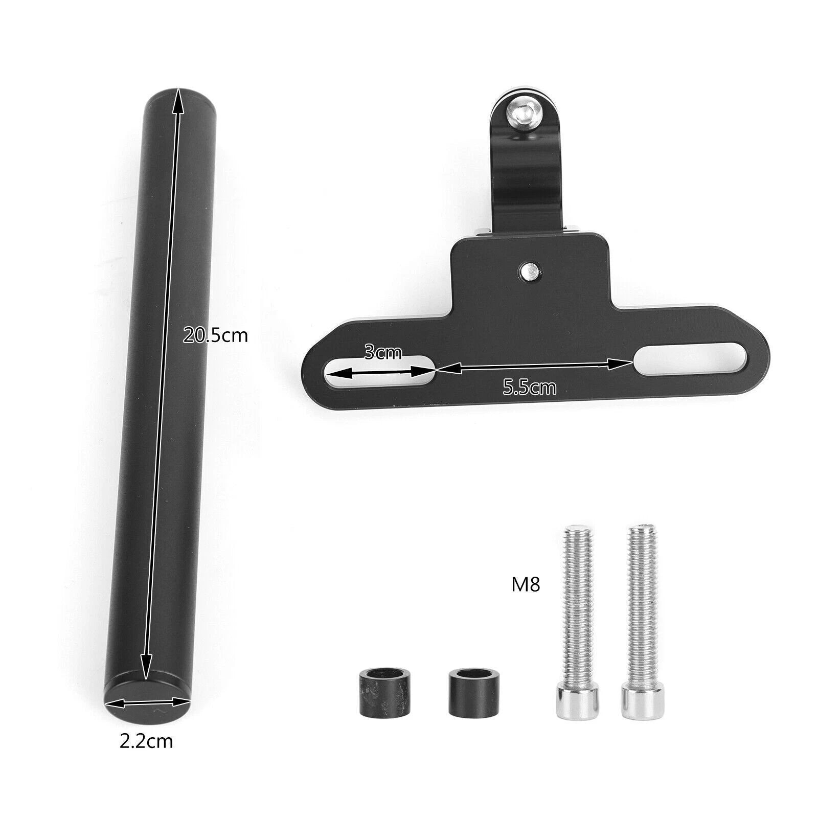 Navigation Bracket for Motorcycle MotoT9 (Universal, 22mm, Black)