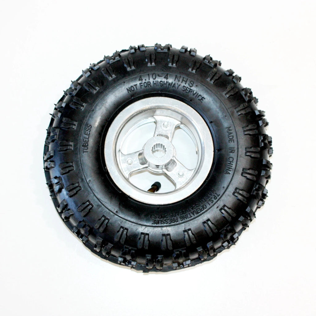 Set of 4 Wheel Rim Tyres 4.10-4 16T Spline for 49cc Mini Quad Bike ATV
