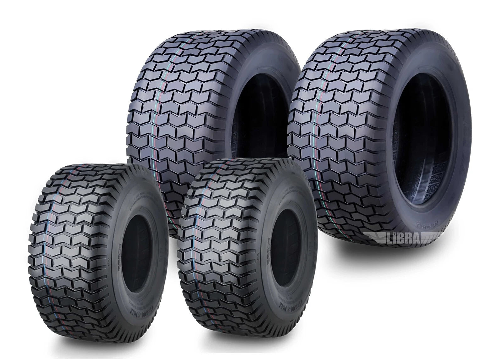 Set of 4 Turf Tires for Lawn Mower Tractor Cart (15X6-6 & 20X8-8) 4 Ply