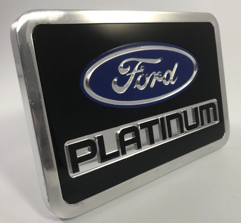 Trailer Tow Hitch Cover Plug Premium for Ford Platinum Billet Aluminum (2")