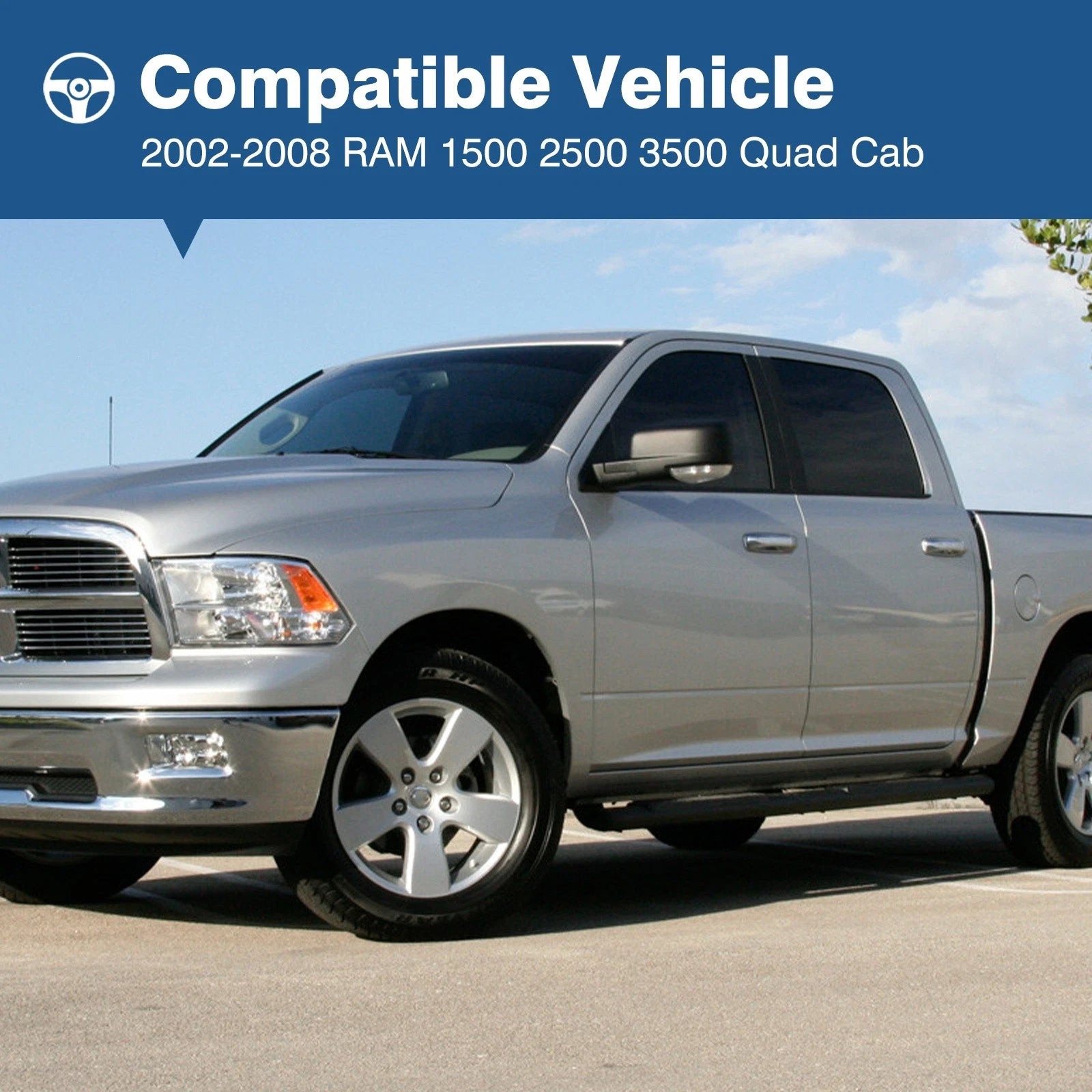 Pair Rocker Panels & Cab Corners for Dodge Ram 1500 2500 3500 (2002–2008)