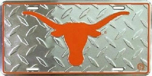 Texas Longhorns NCAA Diamond License Plate 6x12