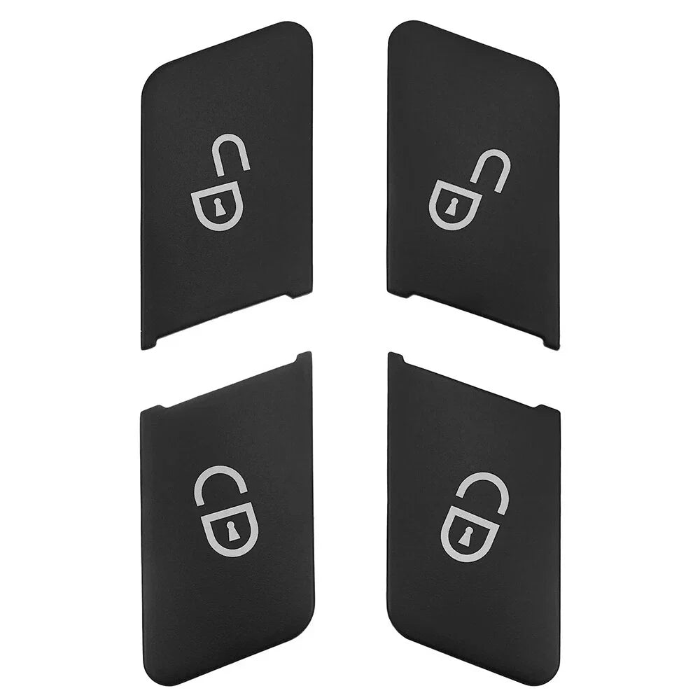 4x Door Unlock Switch Button Trim Cover Matte Black for Mercedes-Benz W204 W212 (2007-2013)