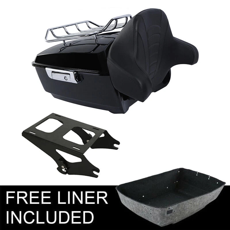 King Trunk Backrest Mount Rack for Harley Touring Street Road Glide (2014–2026)