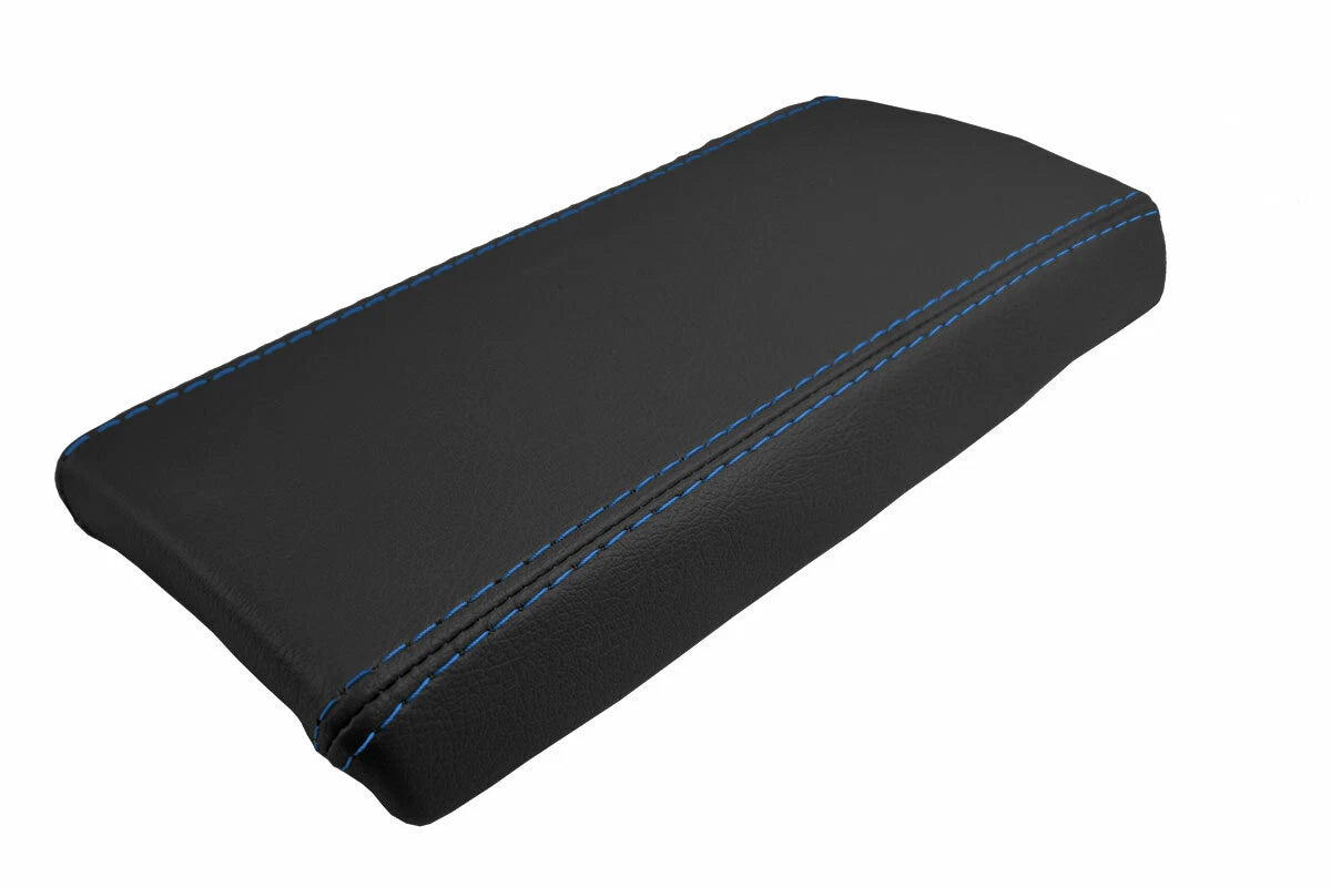 Leather Console Lid Pull Over Cover for Mazda Miata MX5 (1990–1997) Blue Stitch