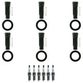 Set of 6 NGK G-Power Platinum Spark Plugs & Coil Boots for Camry Highlander RAV4