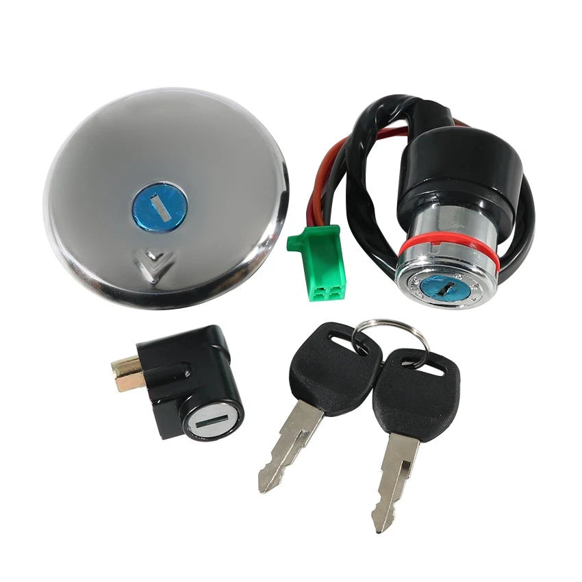 Fuel Gas Cap Ignition Key Switch Seat Lock for Suzuki GN125 (1982–2001)