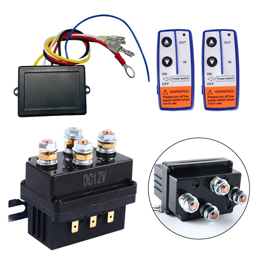 12V Winch Solenoid Relay for Mowers and ATVs (Dual Remotes)