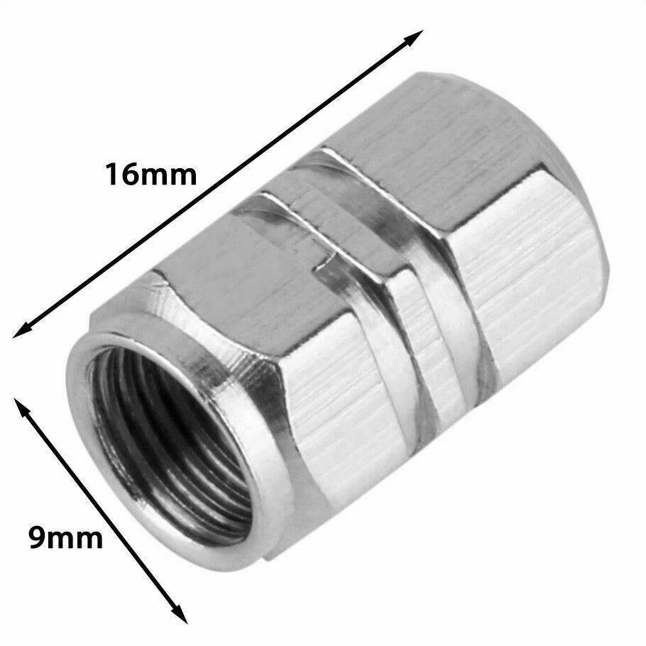 Silver Metal Wheel Valve Caps for Universal Tire Tyres (-)