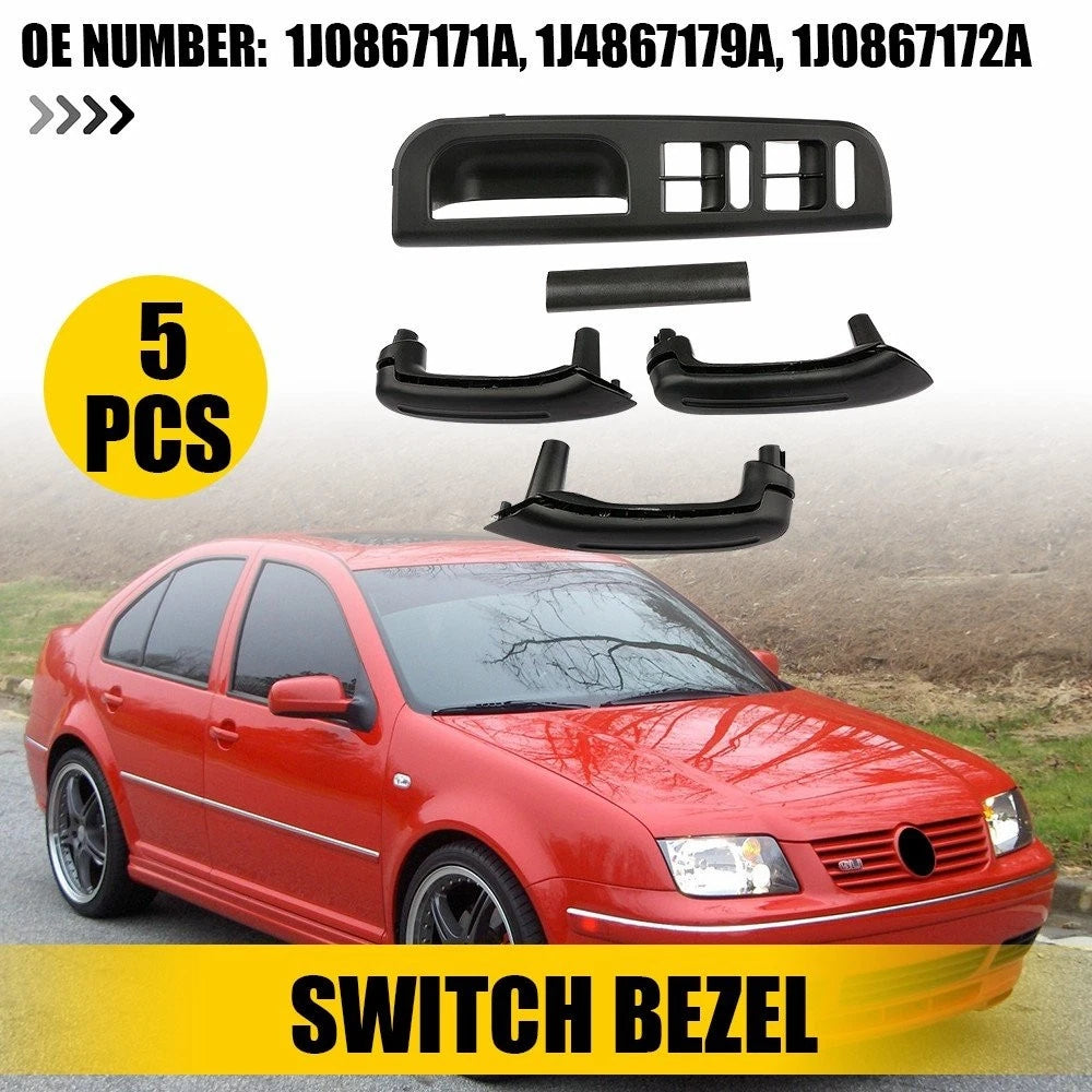 5X Window Switch Panel Bezel Door Handle Trim for VW Jetta MK4 (1998–2004)