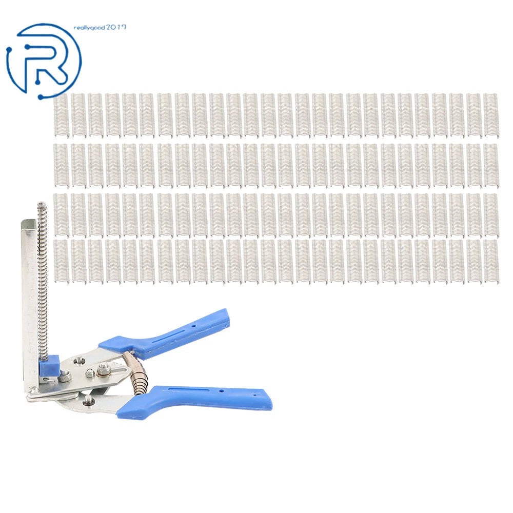Hog Ring Plier Set with 3000 Hog Rings for Fencing and Netting
