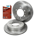 2 x Rear Disc Rotors + Brake Pad Set for Toyota Prado (1996–2009)